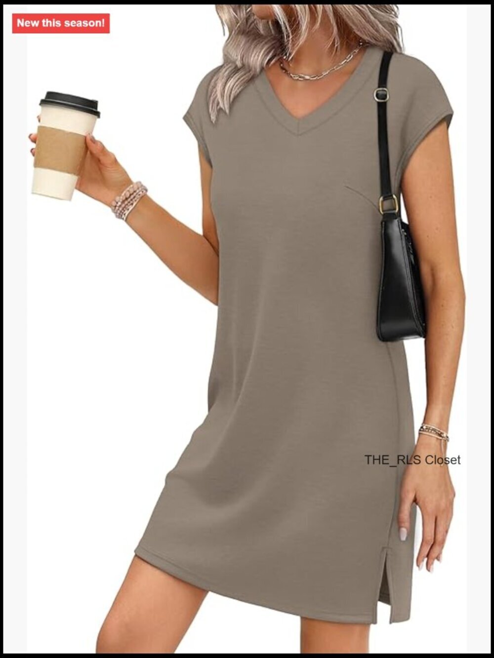 Sleeveless V-Neck Casual Dress with Spacer Fabric